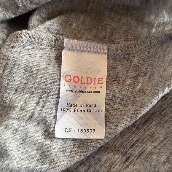 Goldie Lewinter Heather Gray Star Pattern Tee size Small - Picture 5 of 6